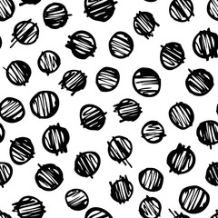 Vector seamless modern messy circle pattern.