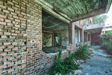 Old ruined building exterior