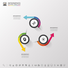 Infographic design circles on the grey background. Vector illustration