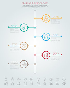 Business timeline. Can be used for workflow layout, banner, diag