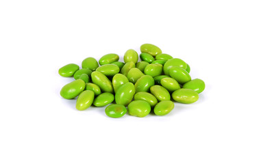 fresh peas isolated on white background