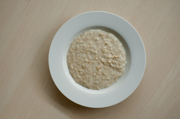 Porridge in white plate