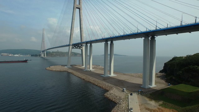 Bridge Russky through the Strait of Eastern Bosphorus