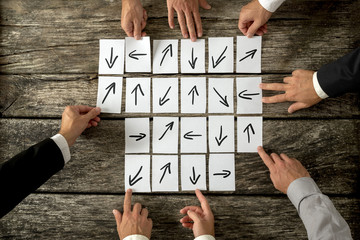 Meeting of eight business patners each epresenting his view and