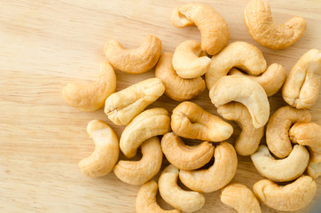 Heap of a roasted cashew nuts.