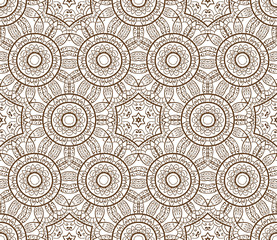 Arabic pattern. Seamless vector background. Mandala. Vintage decorative elements. Hand-drawn highly detailed background. Islam, Arabic, Indian, ottoman motifs.