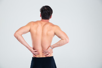 Fitness man having back pain
