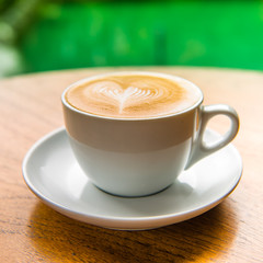 a cup of hot coffee