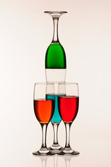 colorful cocktail glasses