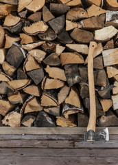 axe and firewood