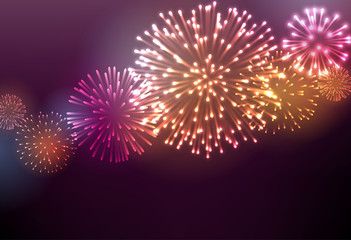 Festive colour firework background.