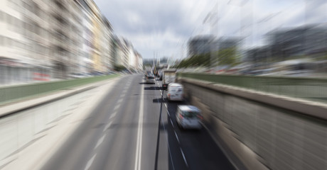 Fototapeta na wymiar traffic in the city blurred motion