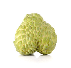 Sugar Apple (custard apple, Annona, sweetsop) on white backgroun