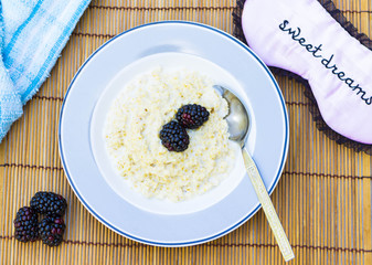 Healthy porridge for breakfast still life