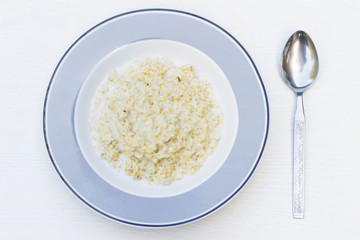 Healthy porridge for breakfast still life