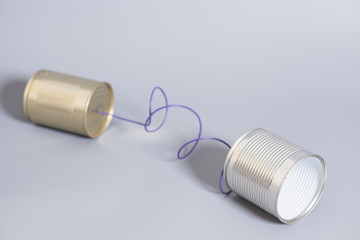 tin can phone.communication concept