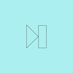 Next track web icon. Media player.