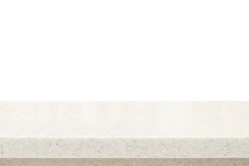 Quartz stone countertop on white background