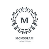 Vintage Vector Logo Design Decorative Ornament Flourishes Fram Vintage Vector Logo Design Decorative Ornament Flourishes Fram