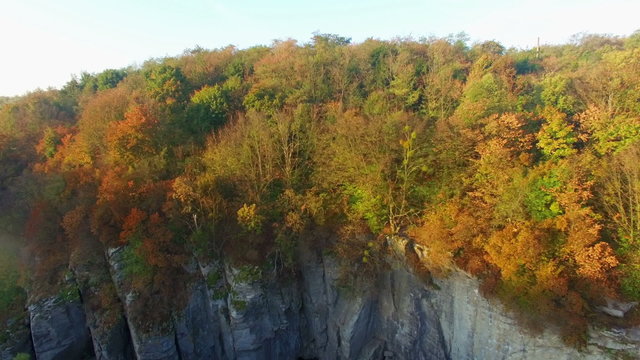 Aerial: flight in canyon, central Ukraine