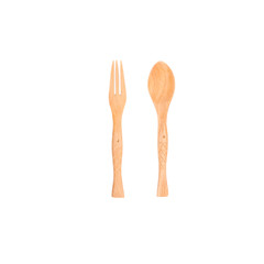 Wooden spoon and fork