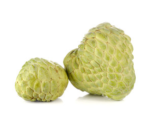 Sugar Apple (custard apple, Annona, sweetsop) on white backgroun