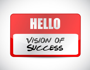 vision of success name tag sign concept