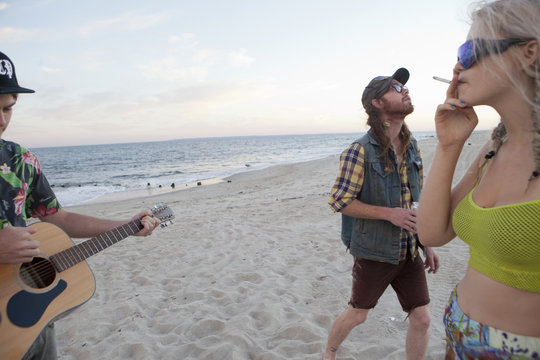 Friends enjoying the beach