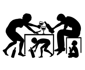 Alcoholic Parents are role models for their children in childhood education