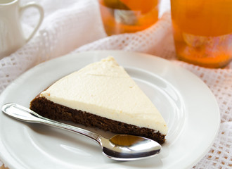 Homemade chocolate pie with cream cheese