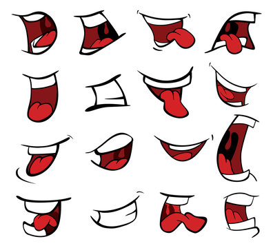 Set of mouths cartoon