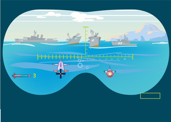 Sea fight game simulator. Vector