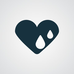 Flat Heart Water icon