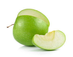 green apple on white background