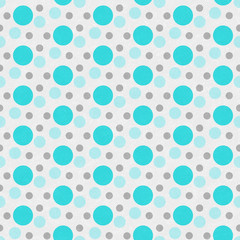 Fototapeta na wymiar Teal ,White and Gray Polka Dot Tile Pattern Repeat Background