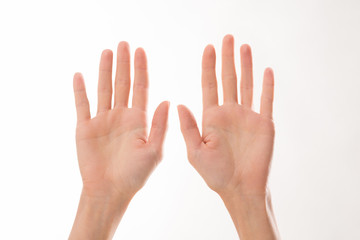 Two woman's palms