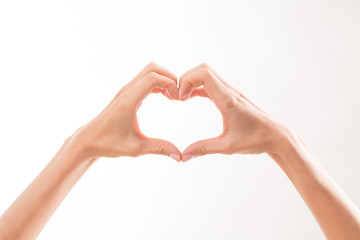 Fototapeta premium Woman's hand demonstrating romantic relations