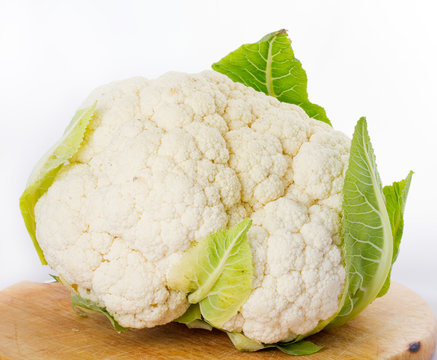 Cauliflower on a white background
