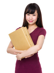 Asian Woman hold with folder
