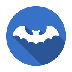 Icono plano redondo murcielago azul