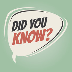 did you know retro speech bubble