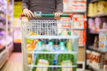 Woman shopping in a supermarket