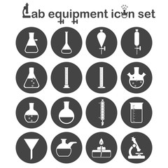 Lab equipment icon set