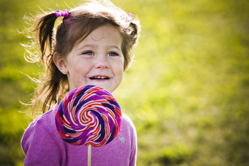 portrait of a little girl in the park