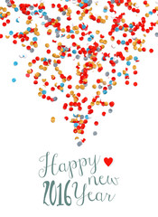 Happy new year 2016 confetti party holiday poster
