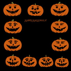 hand drawn jack-o-lantern vector background