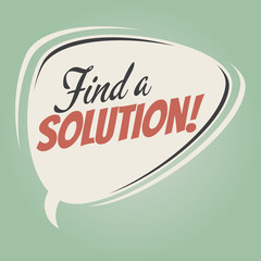 find a solution retro speech bubble