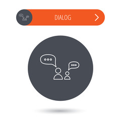 Dialog icon. Chat speech bubbles sign.