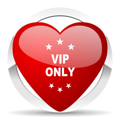 vip only red heart valentine icon on white background