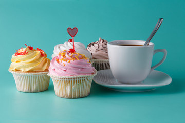 Cupcakes and coffee cup